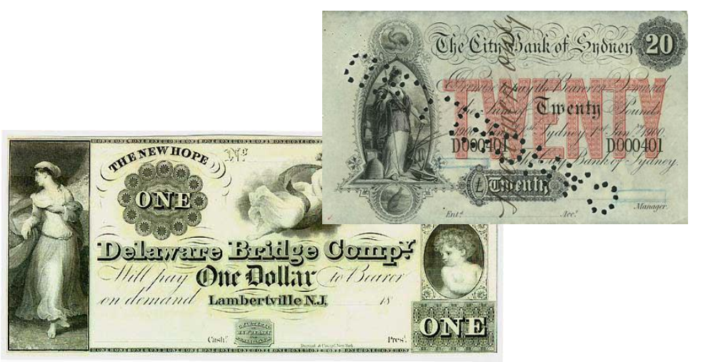 image of privately issued notes from sydney and delaware