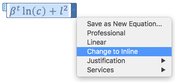 Changing Math equation style in MS Office